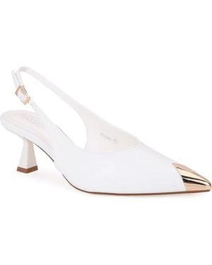 BERNESS Vianna Cap Toe Slingback Pump - White