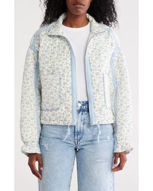 Blank NYC Cropped Quilted Jacket - Blue