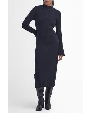Barbour Francis Long Sleeve Rib Midi Dress - Blue