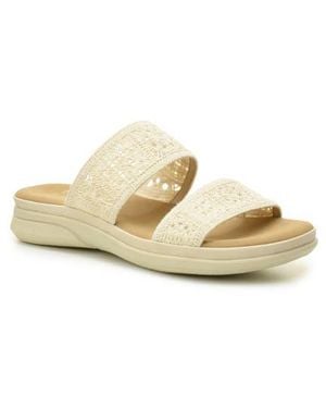 Taryn Rose Macramé Double Band Slide Sandal - Natural