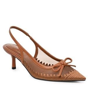 Nicole Miller Pointed Toe Slingback Pump - Brown
