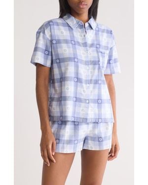 Pj Salvage Plaid Short Pajamas - Blue