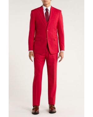 ZEGARIE Mélange 3-Piece Suit - Red