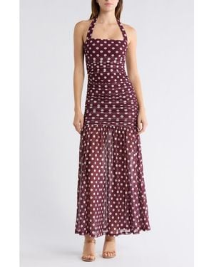 AFRM LOS ANGELES Tyla Halter Maxi Dress - Purple