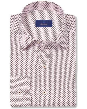 David Donahue Botanical Print Sport Shirt - Multicolor