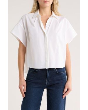 Rag & Bone Maura Short Sleeve Cotton Poplin Button-Up Shirt - White