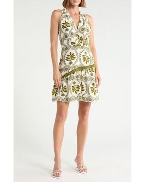 Adelyn Rae Yena Printed Halter Minidress - White