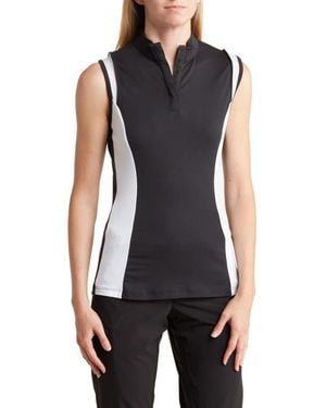Callaway Apparel Colorblock Sleeveless Polo - Blue
