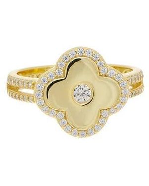 Juvell Cubic Zirconia Flower Ring - Metallic