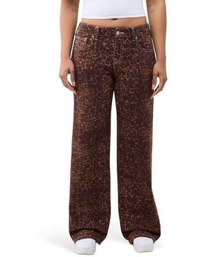 TRUE RELIGION Bobbi Baggy Wide Leg Jeans - Brown