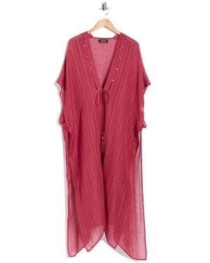 BCBGeneration Pinstripe Woven Duster - Red