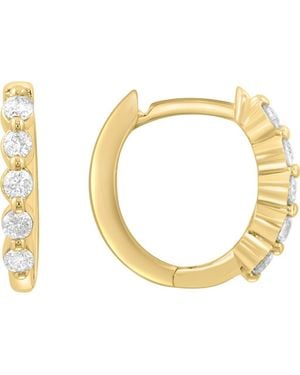 Effy Diamond Huggie Earrings - Metallic