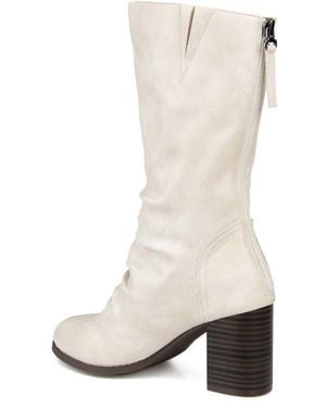 Journee Collection Journee Signature Sequois Slouch Heeled Boot - White