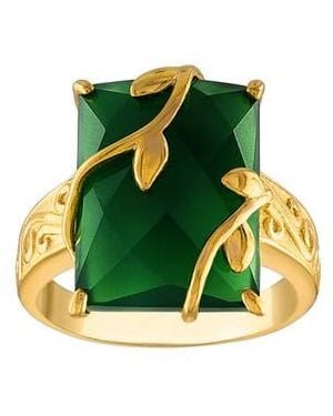 FZN 14K Over Chalcedony Ring - Green