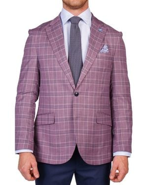 Tailorbyrd Shadow Plaid Sport Coat - Purple