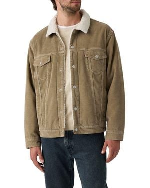 Levi's Relaxed Fit Faux Shearling Lined Trucker Jacket - Brown