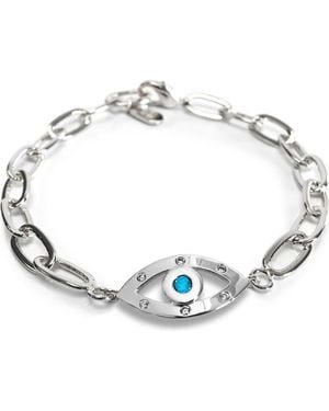 Liza Schwartz Cubic Zirconia Evil Eye Bracelet - Metallic