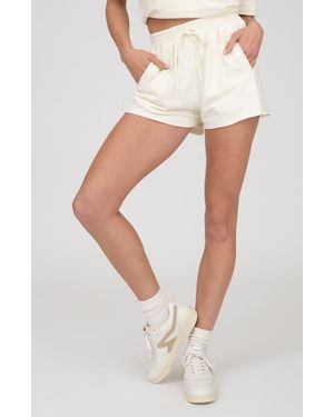 Blu Pepper Acid Wash Drawstring Shorts - White