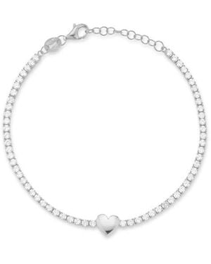 Sphera Milano Cubic Zirconia Heart Tennis Bracelet - White