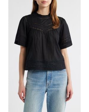 Rails Daisy Open Stitch Top - Black