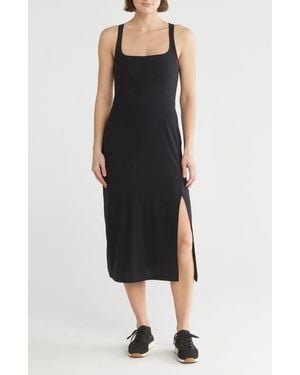 Beyond Yoga Featherweight Getaway Split Hem Midi Dress - Black