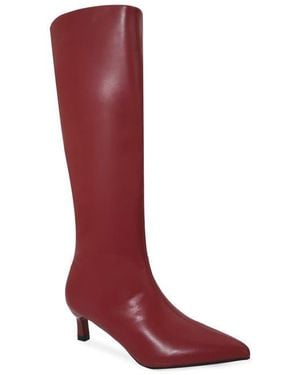BERNESS Samara Kitten Heel Knee High Boot - Red