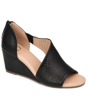 Journee Collection Journee Aretha D'Orsay Wedge Sandal - Black