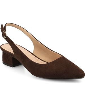 Journee Collection Sylvia Slingback Pump - Brown