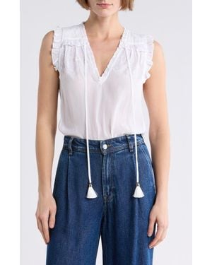 Ramy Brook Perri Split Neck Top - White