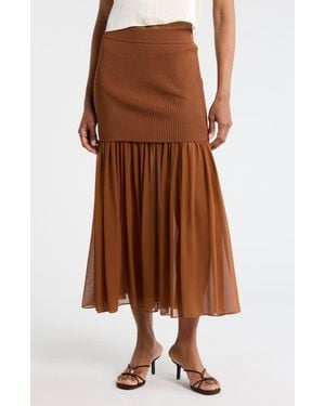 A.L.C. Hayden Drop Waist Maxi Skirt - Brown
