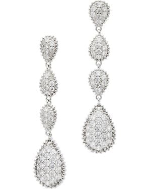 Savvy Cie Jewels Cubic Zirconia Teardrop Linear Earrings - White