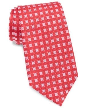 Duchamp Square Neat Silk Tie - Red