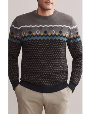 Rhone Fair Isle Crewneck Sweater - Gray