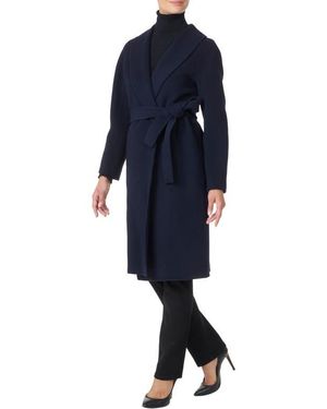 Bruno Magli Double Face Wool Blend Coat - Blue