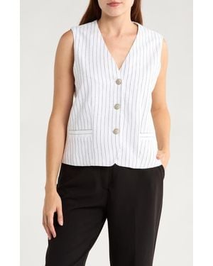 Rag & Bone Albany Stripe Cotton & Linen Vest - White
