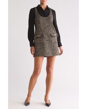 Cinq À Sept Florianna Confetti Tweed Long Sleeve Dress - Black