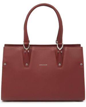 Longchamp Paris Premier Leather Satchel - Red
