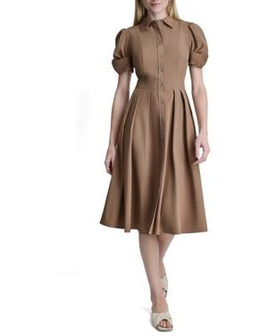 DKNY Commuter Short Sleeve Shirtdress - Natural