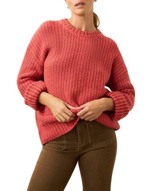 Faherty Heirloom Organic Cotton Blend Crewneck Sweater - Red