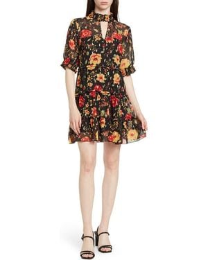 Love By Design Marion Smock Neck Babydoll Dress - Black