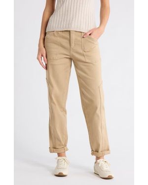 Democracy Tapered Side Panel Straight Leg Jeans - Natural