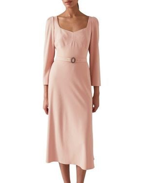 LK Bennett Katerina Long Sleeve Crepe Dress - Pink