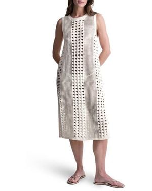DKNY Mixed Open Stitch Sleeveless Cover Up Dress - Multicolor