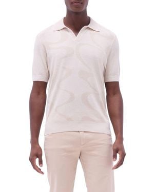 Bugatchi Johnny Collar Cotton & Silk Polo Sweater - Multicolor