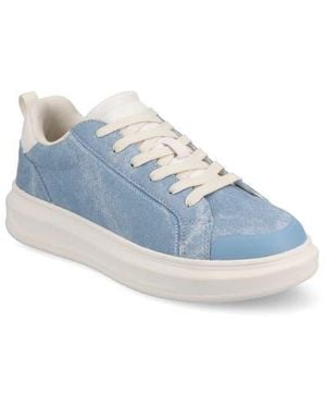 Journee Collection Meeya Woven Casual Sneaker - Blue