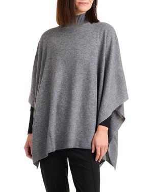 Bruno Magli Turtleneck Wool & Cashmere Poncho - Gray