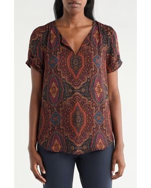 DR2 by Daniel Rainn Daniel Rainn Pinch Sleeve Blouse - Brown