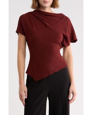 A.L.C. Dena Asymmetric Short Sleeve Top - Red