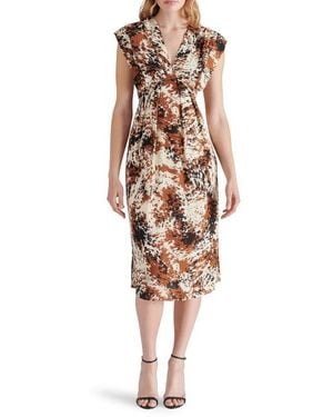Steve Madden Clarissa Satin Midi Dress - Multicolor