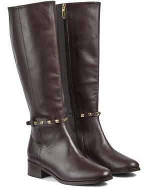 LK Bennett Stevie Stud Detail Knee High Boot - Brown
